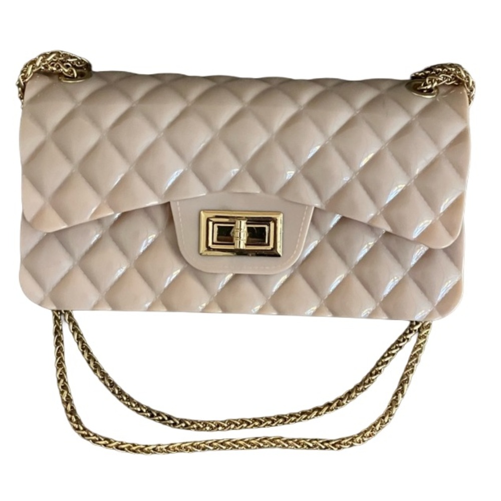 NWOT Beige Quilted Jelly Crossbody/Shoulder Bag